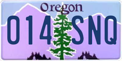 OR license plate 014SNQ