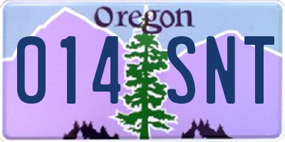 OR license plate 014SNT