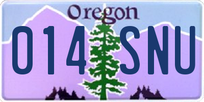 OR license plate 014SNU