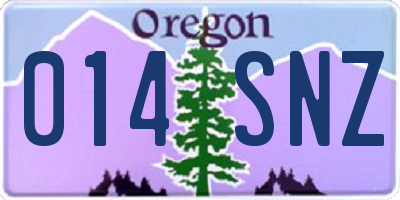 OR license plate 014SNZ