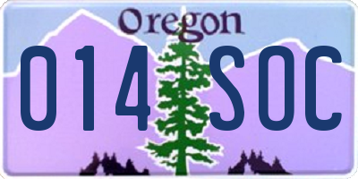 OR license plate 014SOC