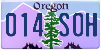 OR license plate 014SOH