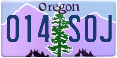 OR license plate 014SOJ