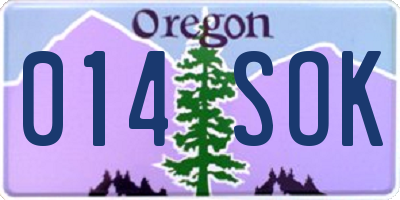 OR license plate 014SOK