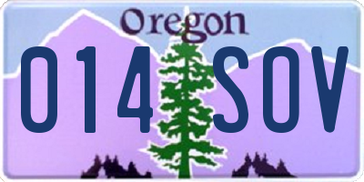 OR license plate 014SOV