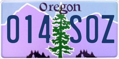 OR license plate 014SOZ