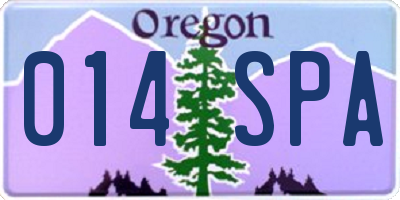 OR license plate 014SPA