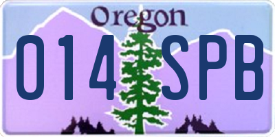 OR license plate 014SPB
