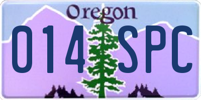 OR license plate 014SPC