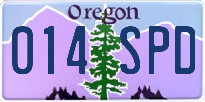 OR license plate 014SPD