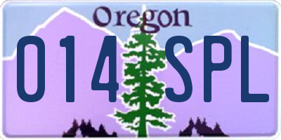 OR license plate 014SPL