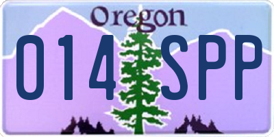 OR license plate 014SPP
