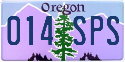 OR license plate 014SPS