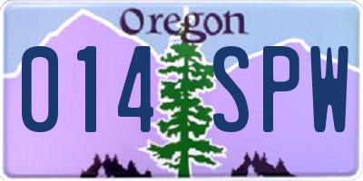 OR license plate 014SPW