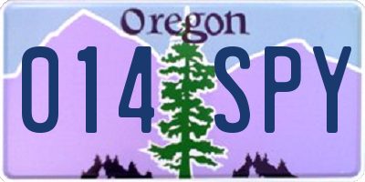 OR license plate 014SPY