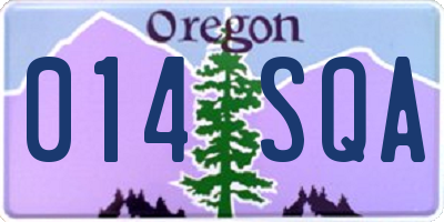 OR license plate 014SQA