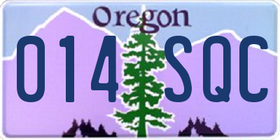 OR license plate 014SQC