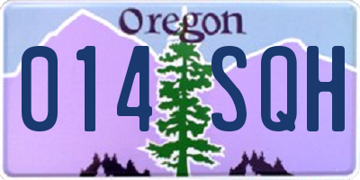 OR license plate 014SQH