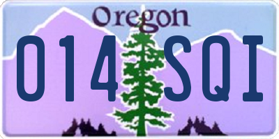 OR license plate 014SQI