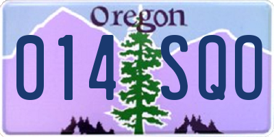 OR license plate 014SQO