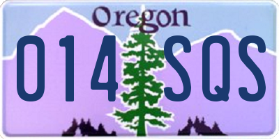 OR license plate 014SQS