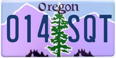 OR license plate 014SQT