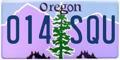 OR license plate 014SQU