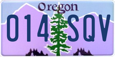 OR license plate 014SQV