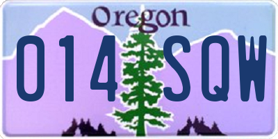 OR license plate 014SQW