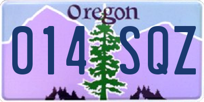 OR license plate 014SQZ