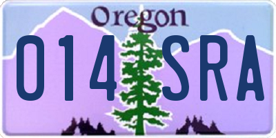 OR license plate 014SRA