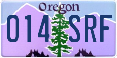 OR license plate 014SRF