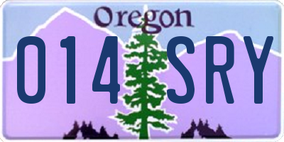 OR license plate 014SRY