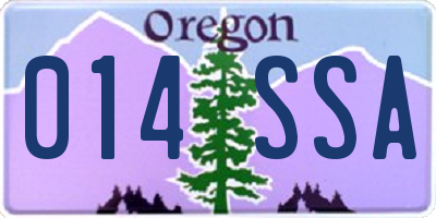 OR license plate 014SSA