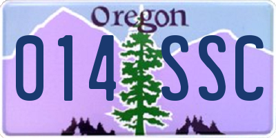 OR license plate 014SSC