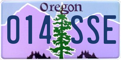 OR license plate 014SSE