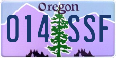 OR license plate 014SSF