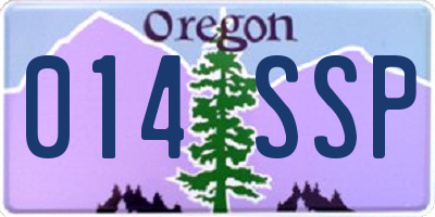 OR license plate 014SSP