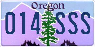 OR license plate 014SSS