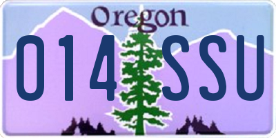 OR license plate 014SSU