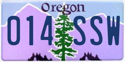 OR license plate 014SSW