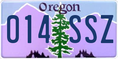 OR license plate 014SSZ