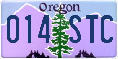 OR license plate 014STC