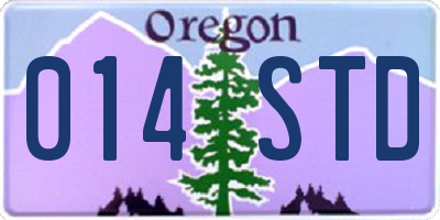 OR license plate 014STD