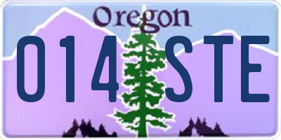 OR license plate 014STE