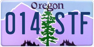 OR license plate 014STF