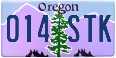 OR license plate 014STK