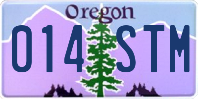 OR license plate 014STM