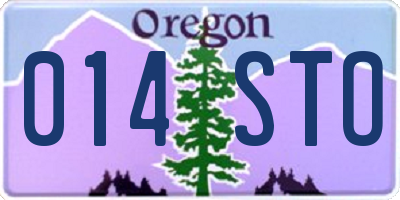OR license plate 014STO