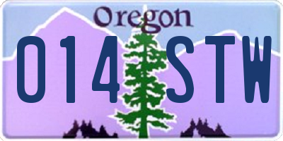 OR license plate 014STW